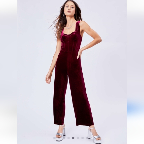 Red Velvet Jumpsuit Small - Picture 1 of 10